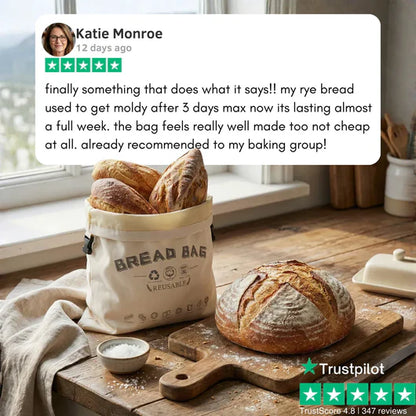 Caldris 100% Cotton-Beeswax Bread Bags