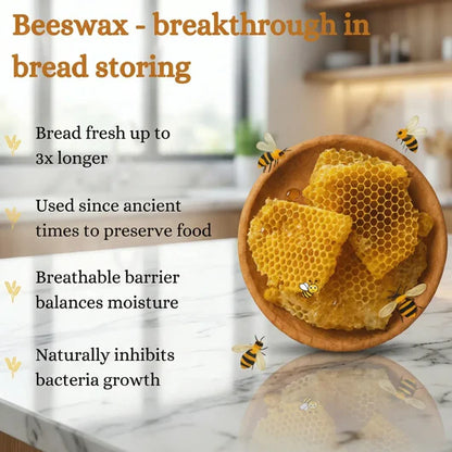 Caldris 100% Cotton-Beeswax Bread Bags